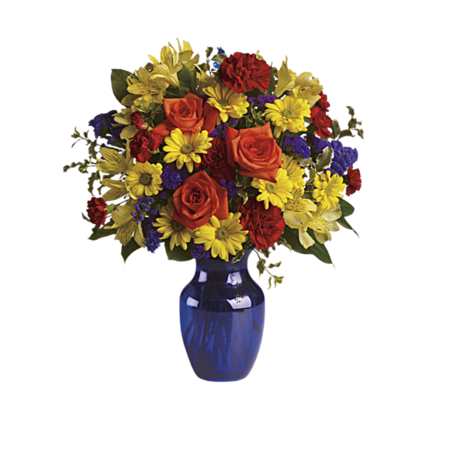 Blue Vase Arrangement