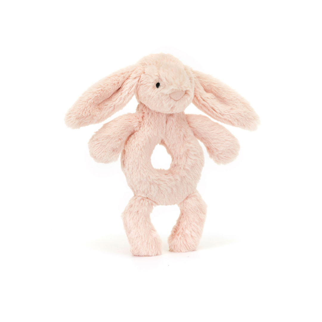 Bashful Bunny Ring Rattle- Blush