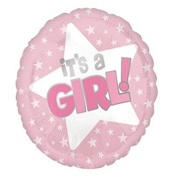 18" White Stars It's a Girl