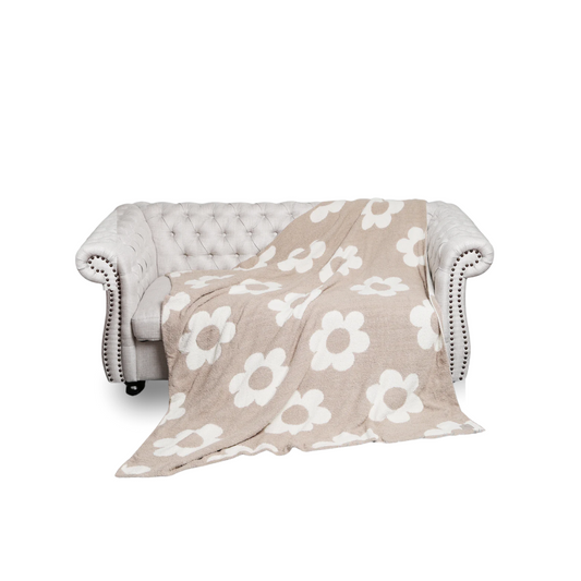 Retro Daisy Pattern Luxury Soft Throw Blanket