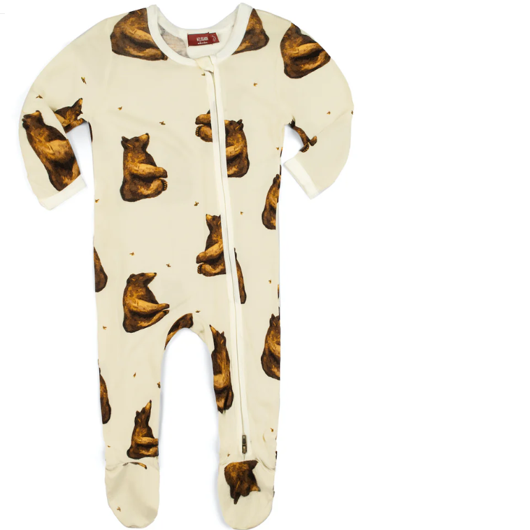 Honey Bear Bamboo Footed Pajama