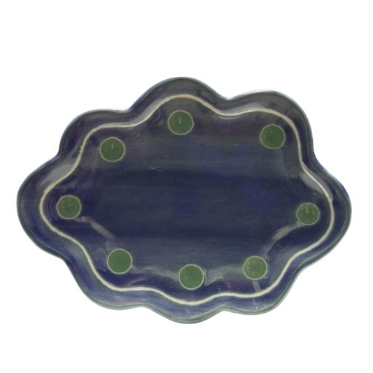 Blue Scalloped Trinket Dish
