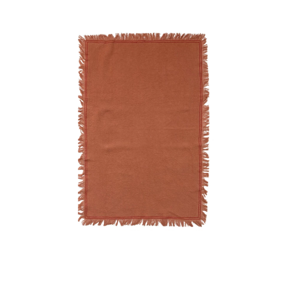 Coral Linen Tea Towel