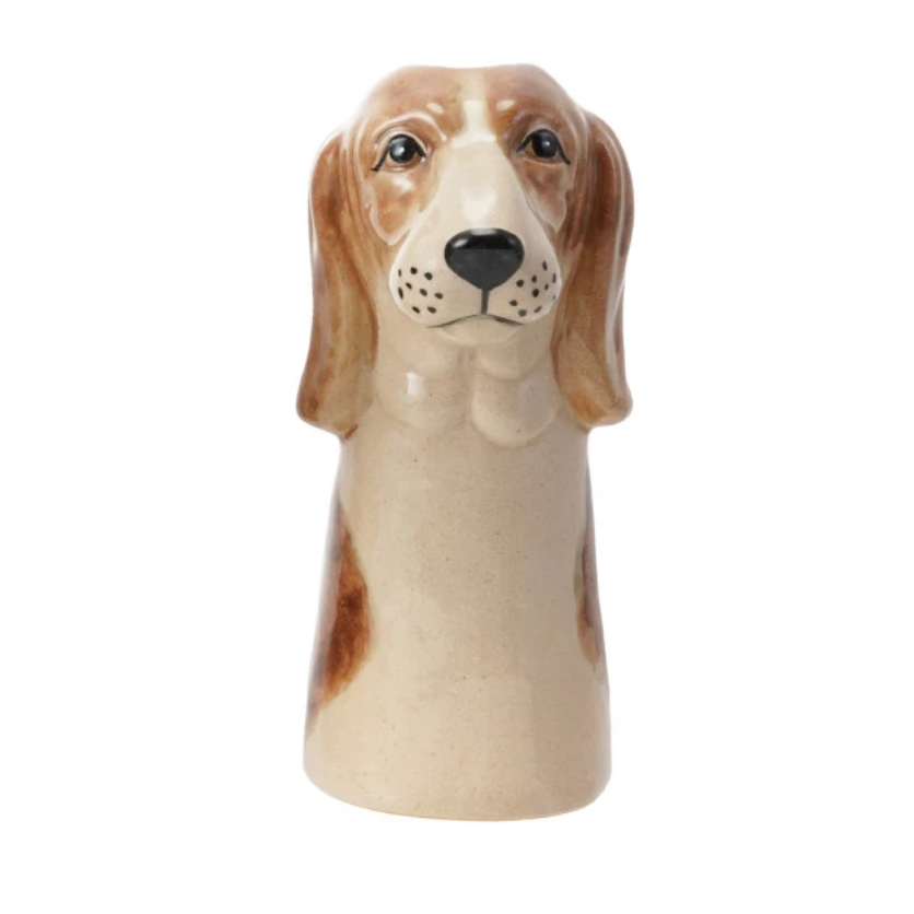 Stoneware Dog Vase
