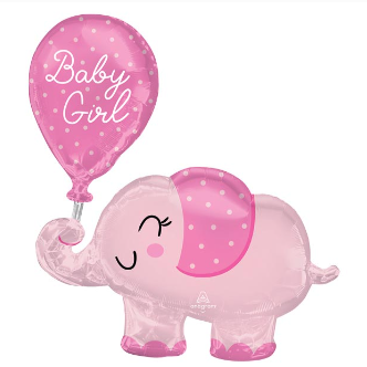 Large Baby Girl Elephant Balloon