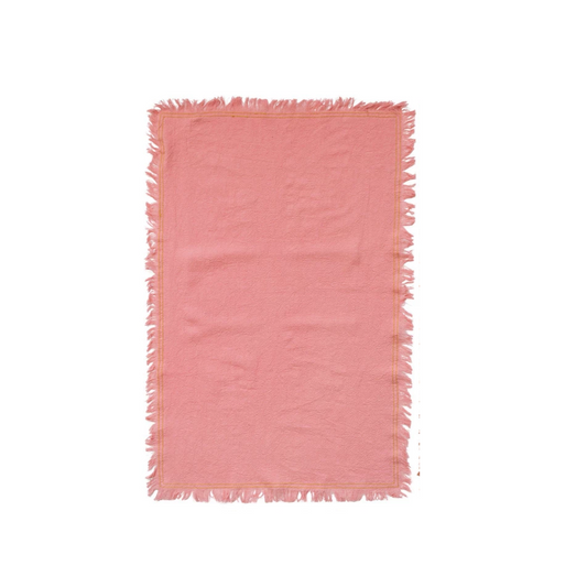 Pink Linen Tea Towel