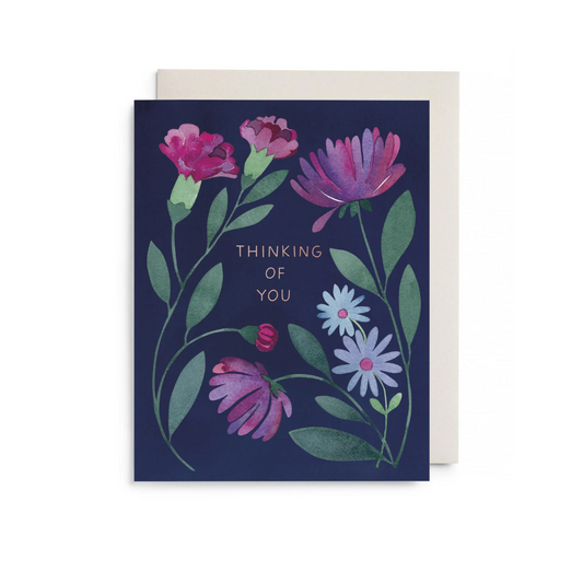 Purple Floral Thank You Card