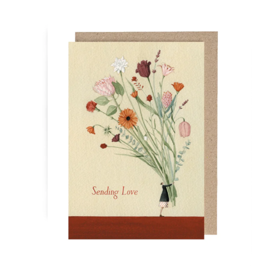 Flower Bundle Sending Love Greeting Card