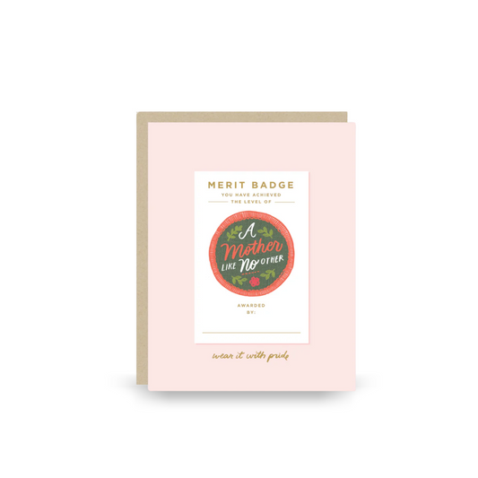 Mom Merit Badge Greeting Card
