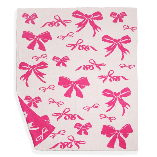 Pink Ribbon Throw Blanket