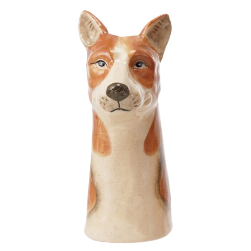 Stoneware Dog Vase