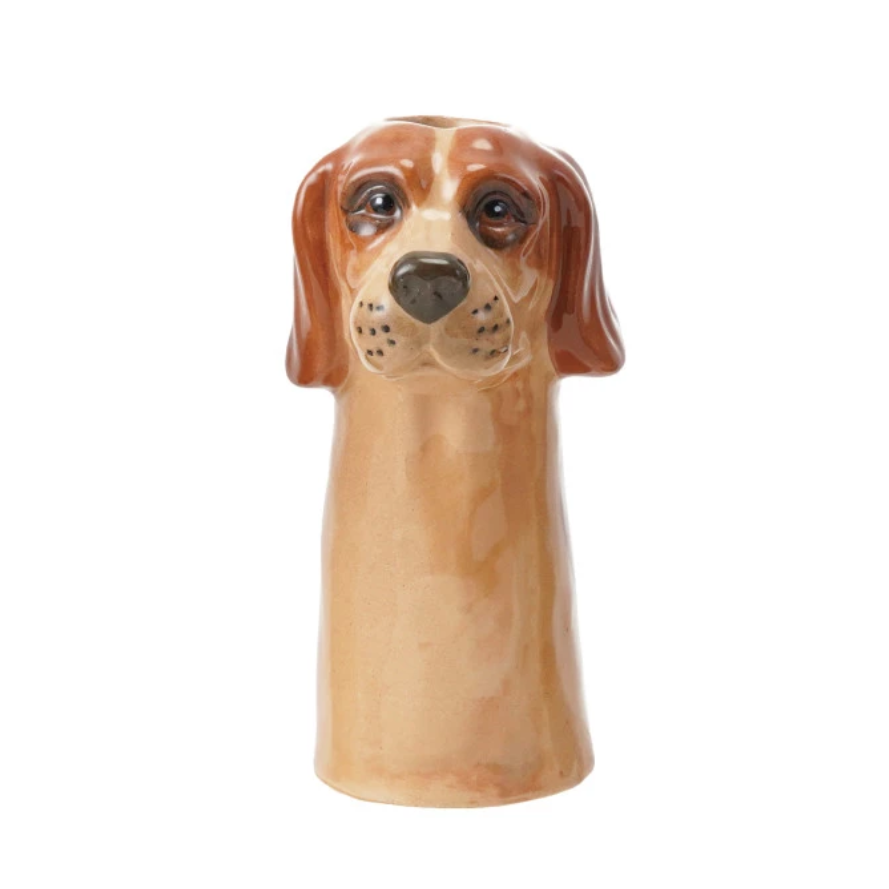 Stoneware Dog Vase