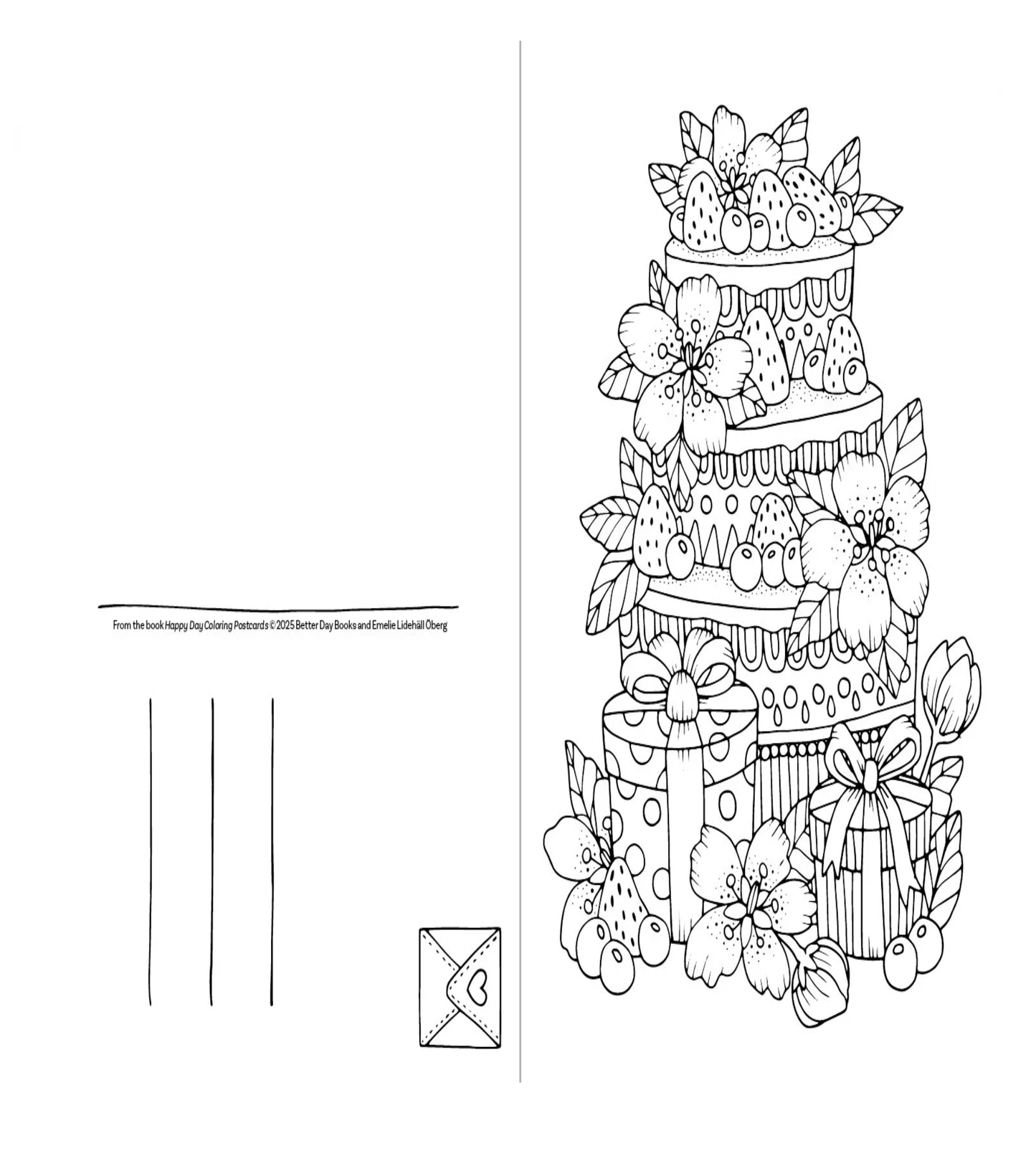 Happy Day Coloring Postcards