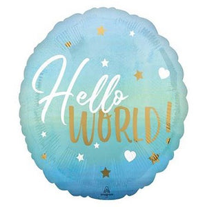 18" Blue Hello World