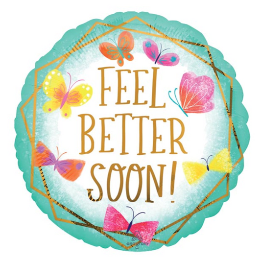 18" Butterfly Feel Better Soon! Balloon