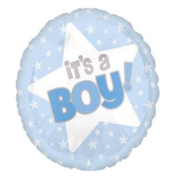 18" White Stars It's a Boy