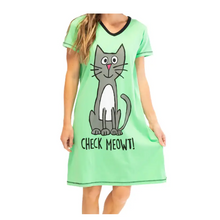 Load image into Gallery viewer, Check Meowt NightShirt