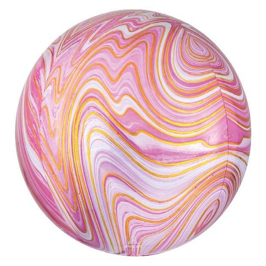 Large Pink Marble Orbz Balloon