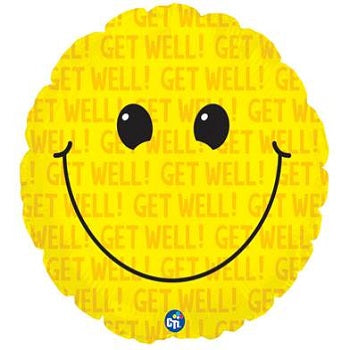 18" Get Well Smiley Balloon