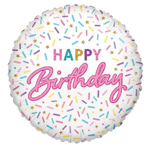 18" Happy Birthday Sprinkle Balloon